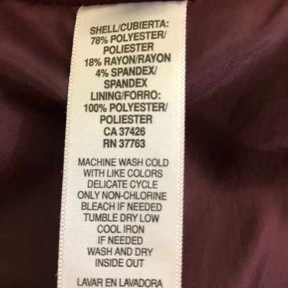 Rafaella Burgundy Skirt Size 8 - Picture 5 of 7